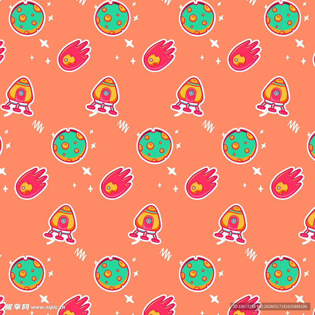 太空元素图案背景