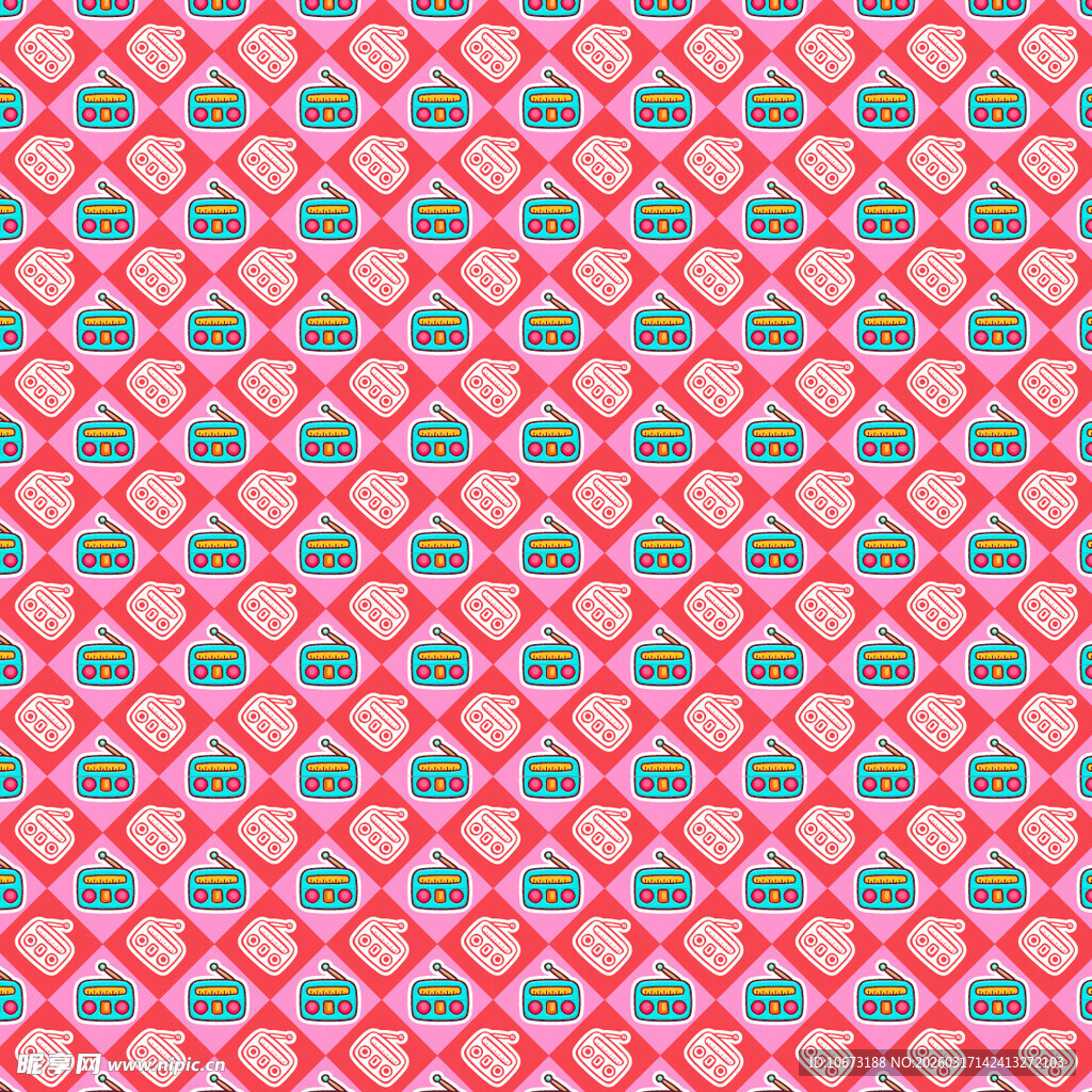 收音机图案背景