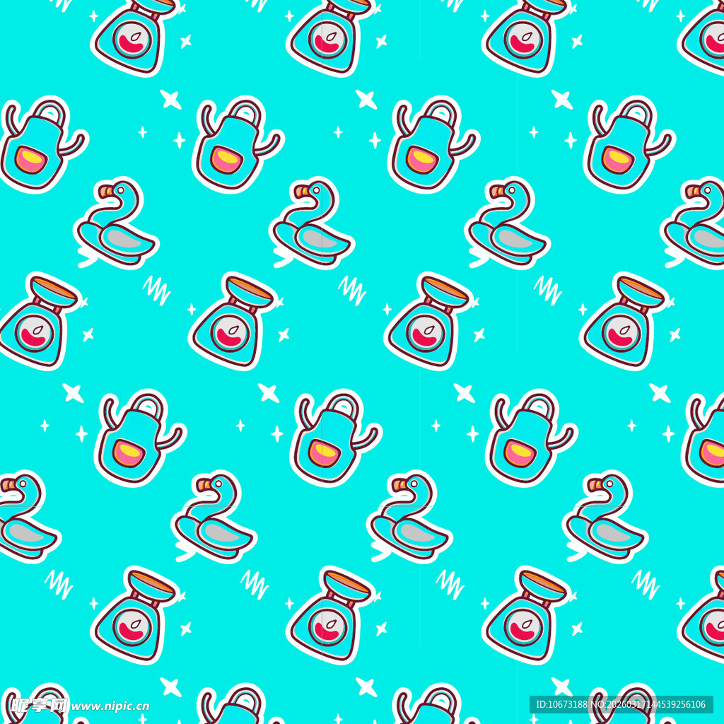 厨房用具图案背景