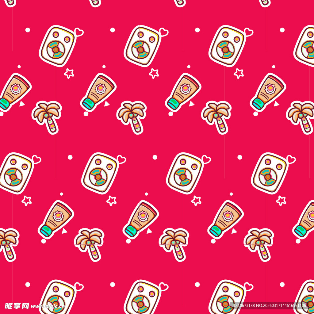 夏日元素图案背景