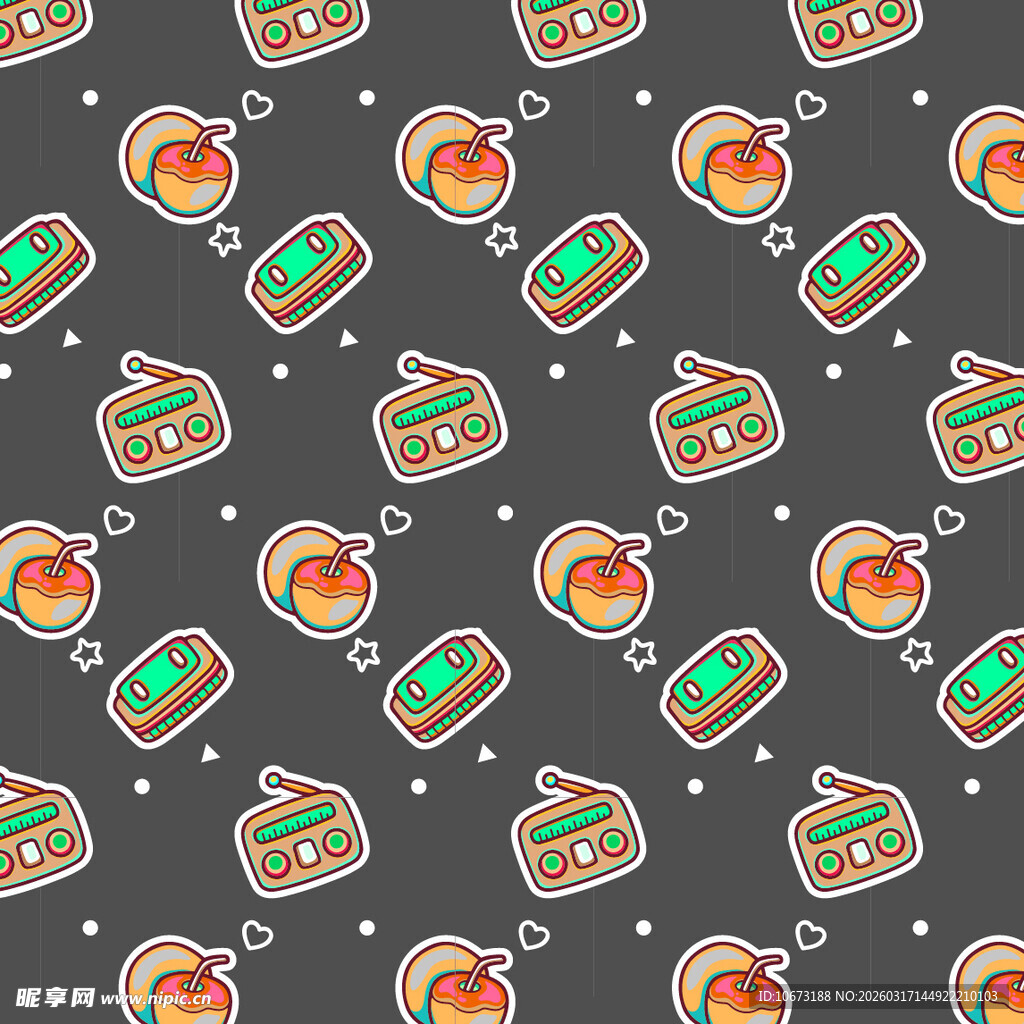 可爱元素图案背景