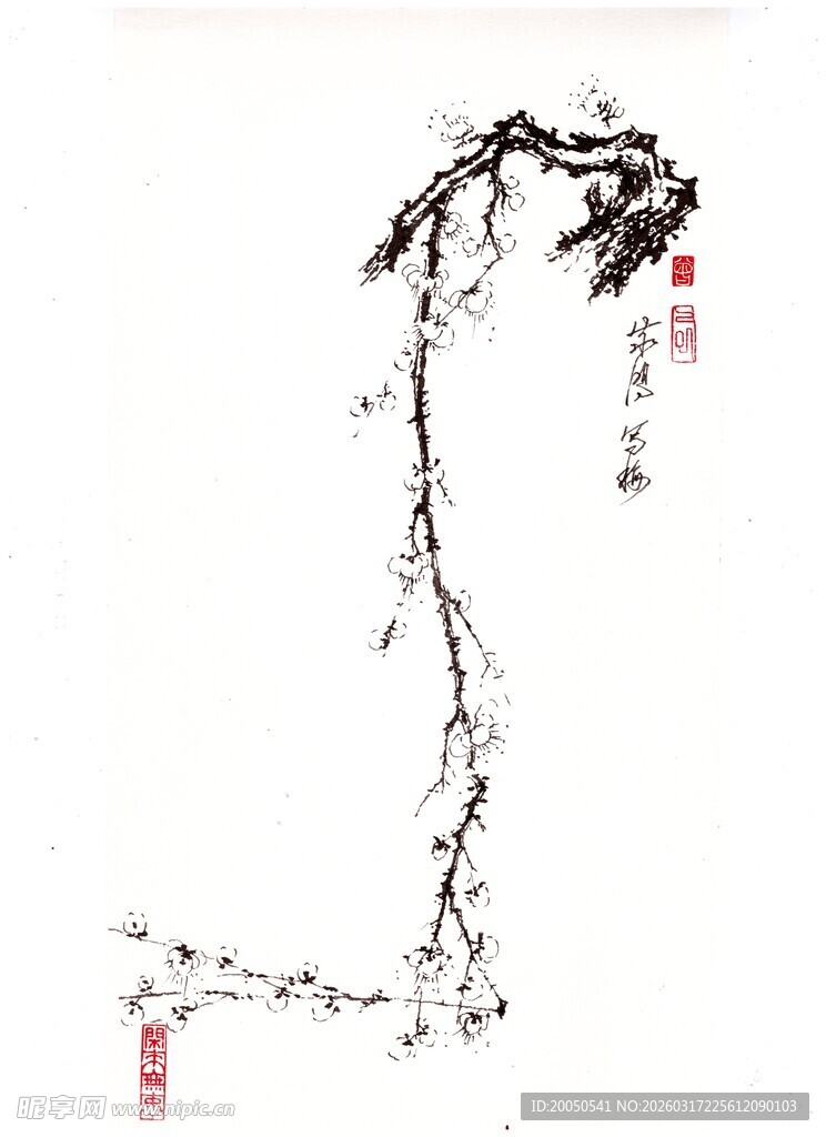 水墨梅花图
