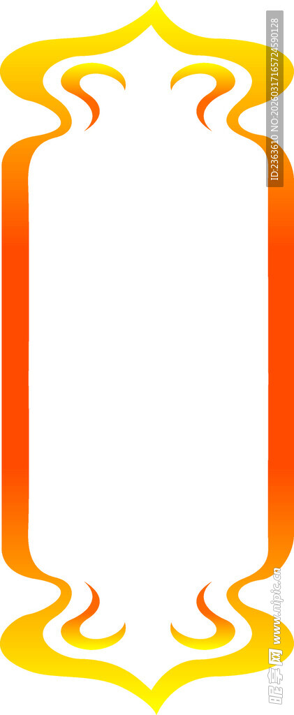 橙黄色边框装饰图案