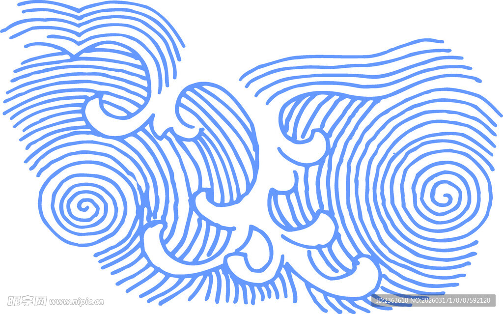 蓝白指纹风格抽象图案