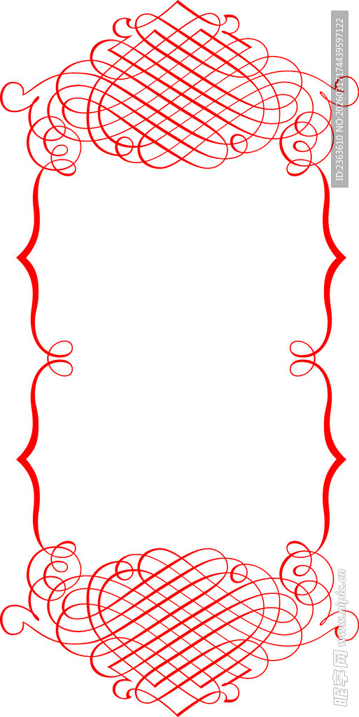 红色花纹边框装饰图案