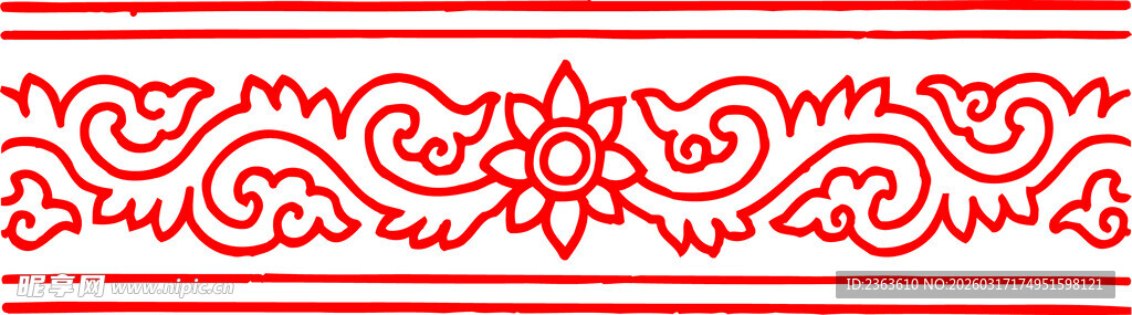 中式传统红色花纹图案