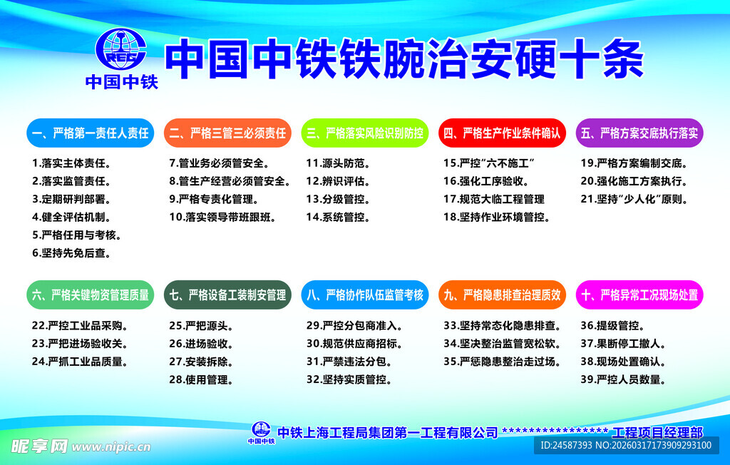 中国中铁铁腕治安硬十条