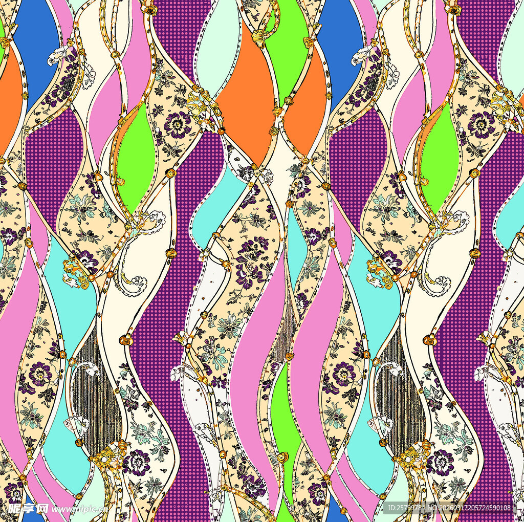 多彩几何花纹图案设计