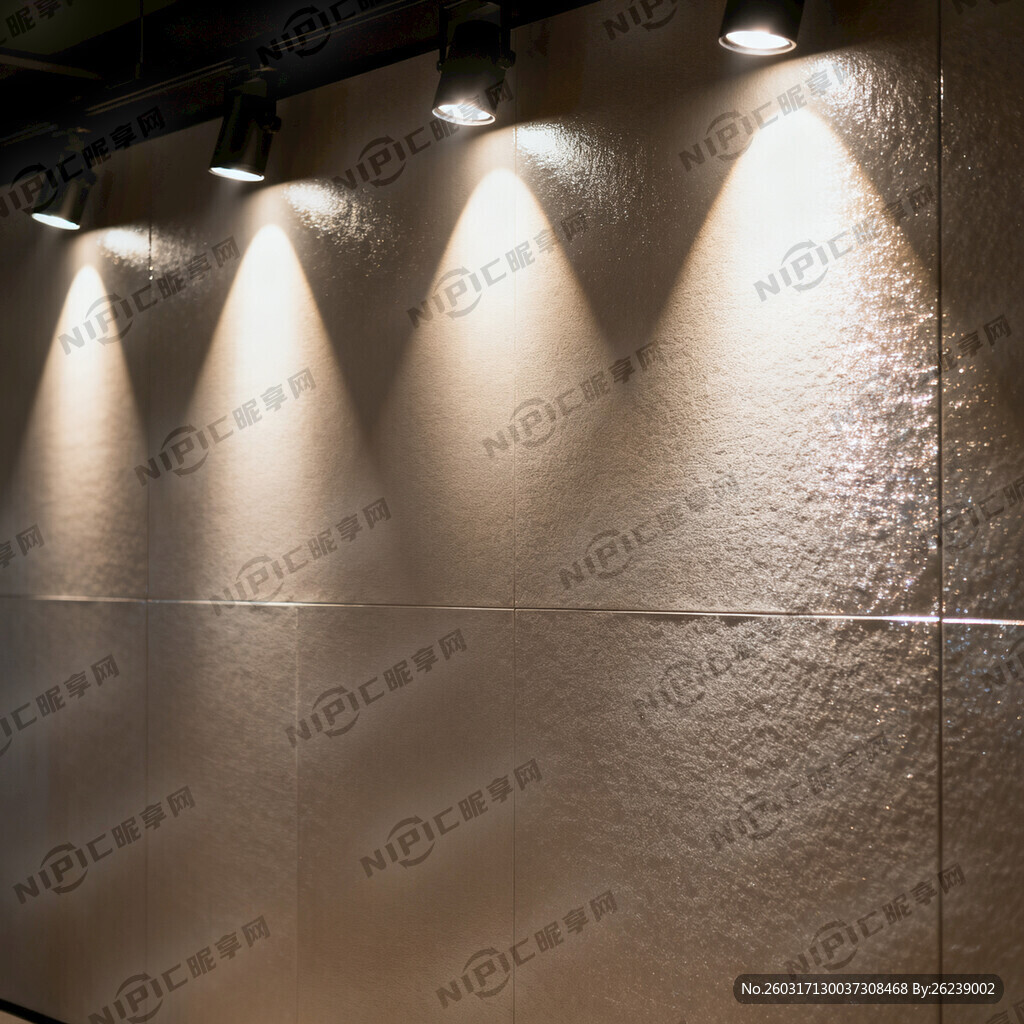 多个射灯直  照背景墙的效果图