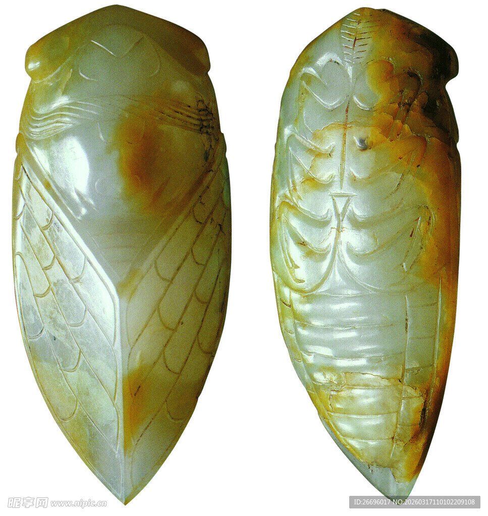 古玉蝉造型精美