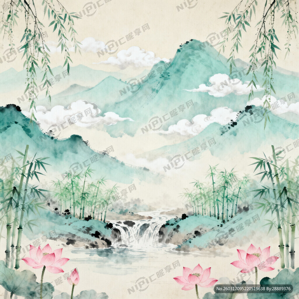 足浴店背景壁画