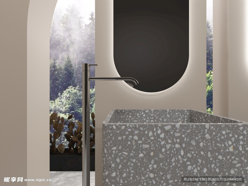 现代浴室中的独特洗手台设计