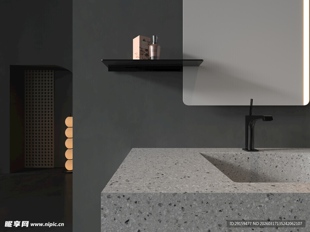 现代简约风浴室洗手台一角