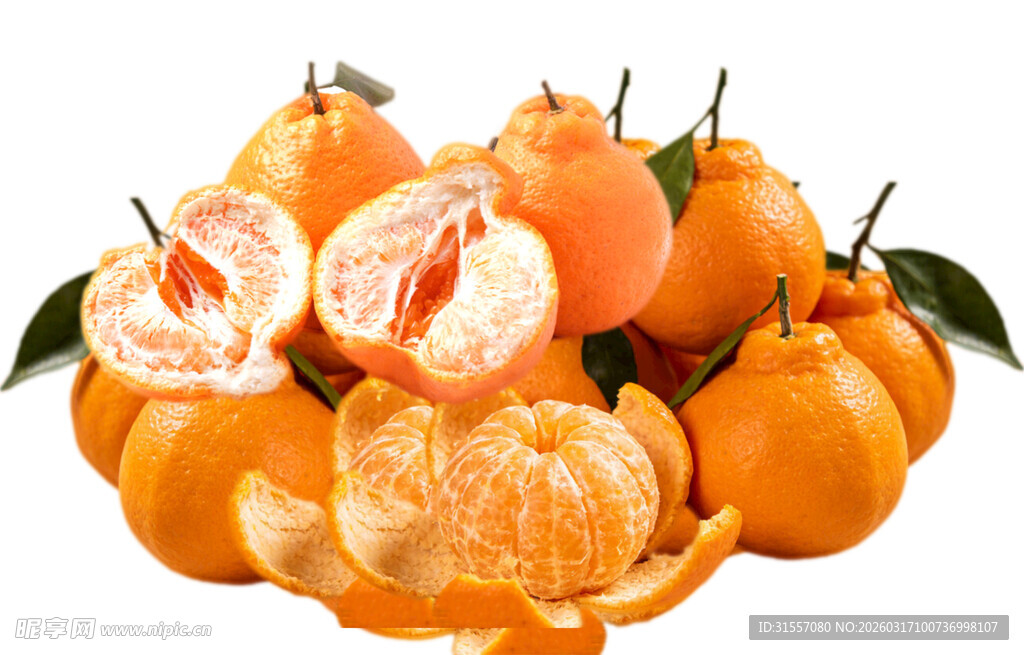 新鲜多汁的美味橘子