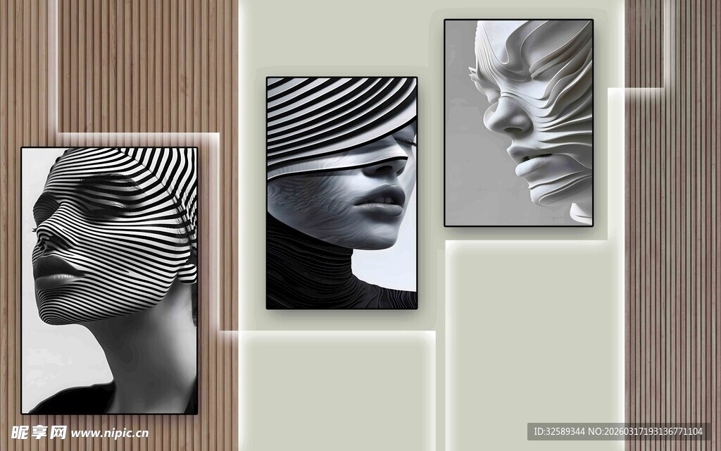 现代艺术风格人物肖像画