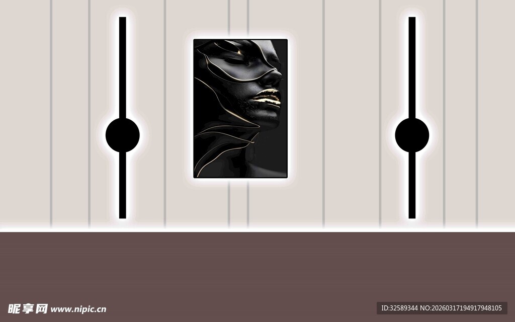 简约黑白装饰艺术柜门设计