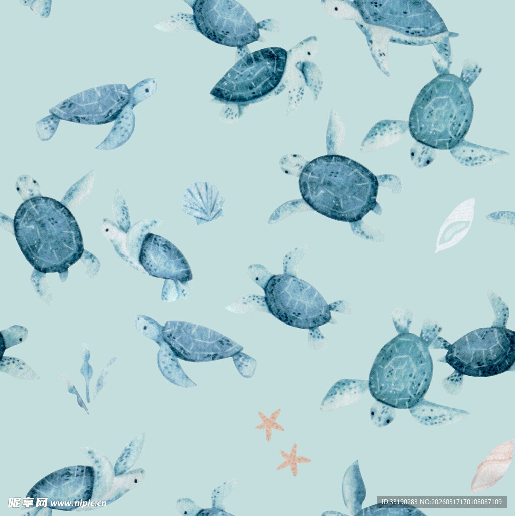 海龟海洋图案背景图