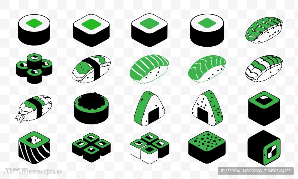 卡通寿司图案