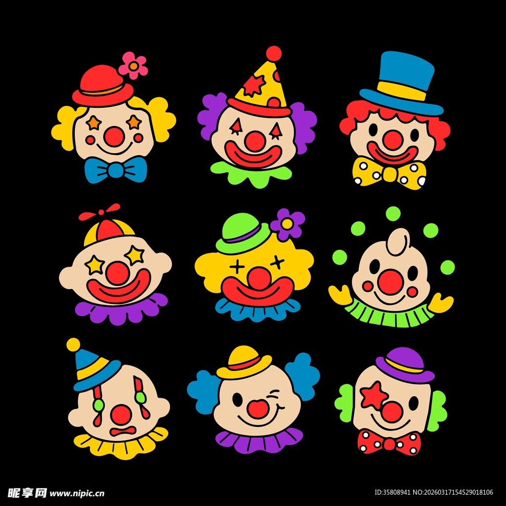 卡通小丑图案
