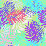 多彩热带植物叶片图案