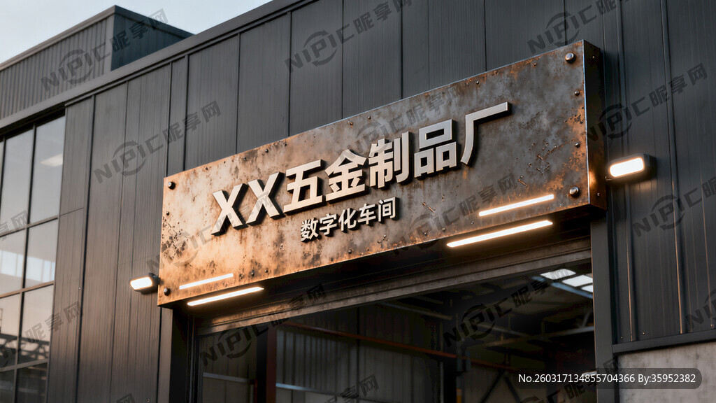 五金制品厂数字化车间门头效果图