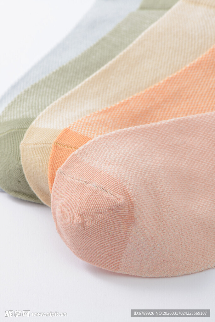 多彩纯色女士短袜一组