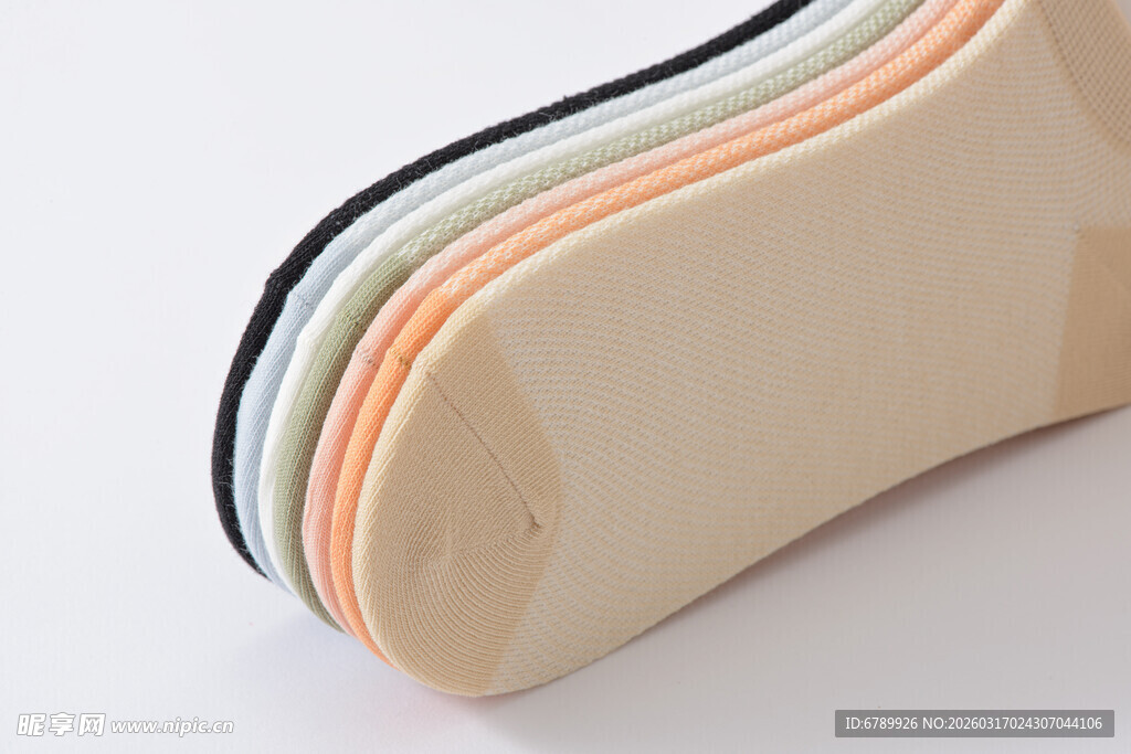 多彩棉袜排列特写