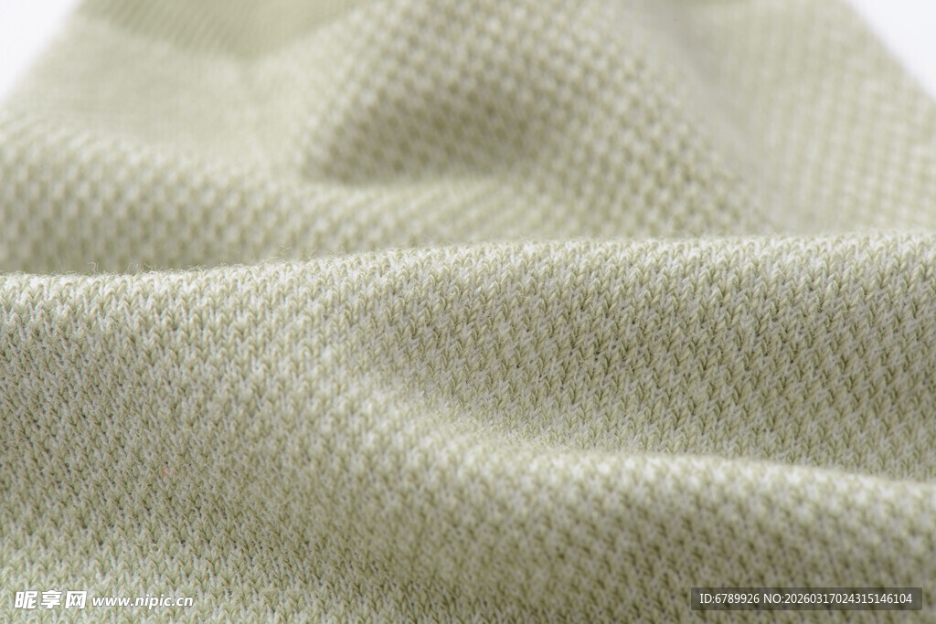 浅米色针织布料纹理特写