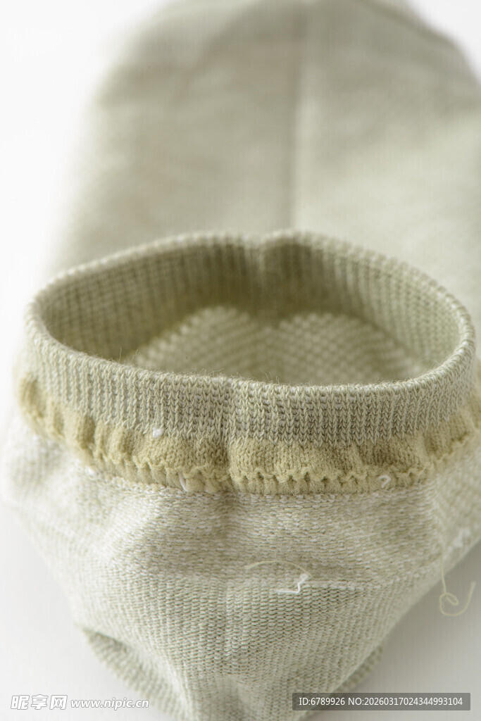 浅色棉袜袜口展示