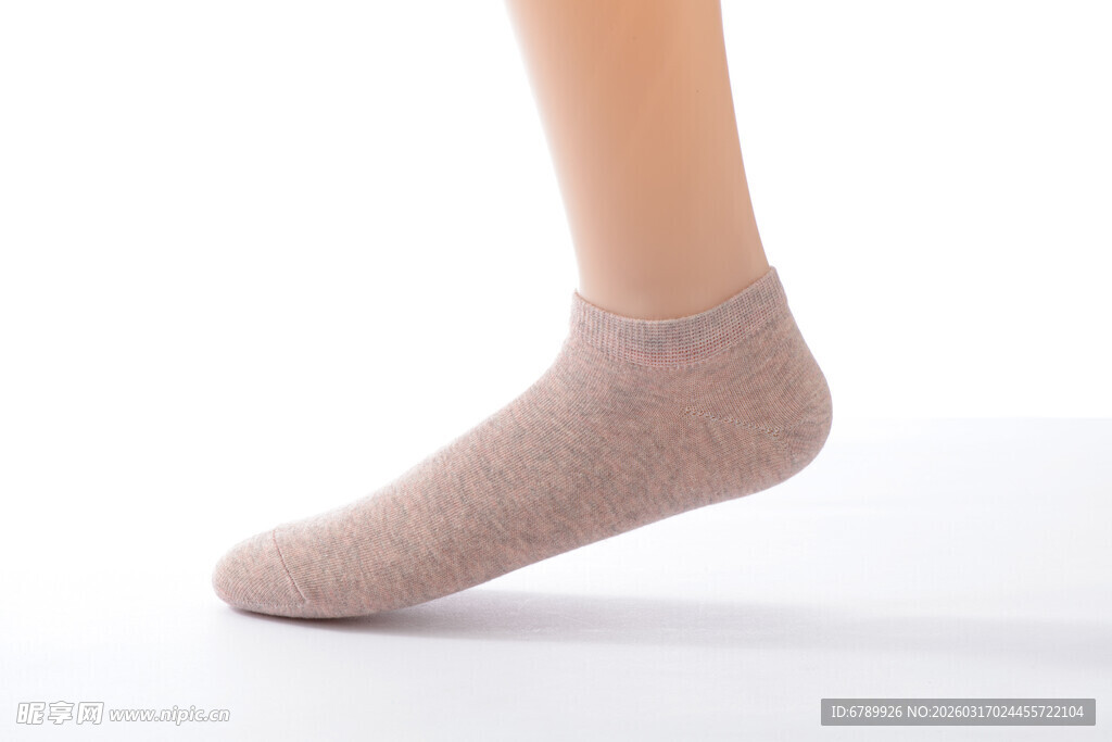 浅棕色短袜展示