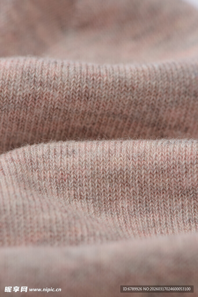 浅棕色针织布料纹理特写