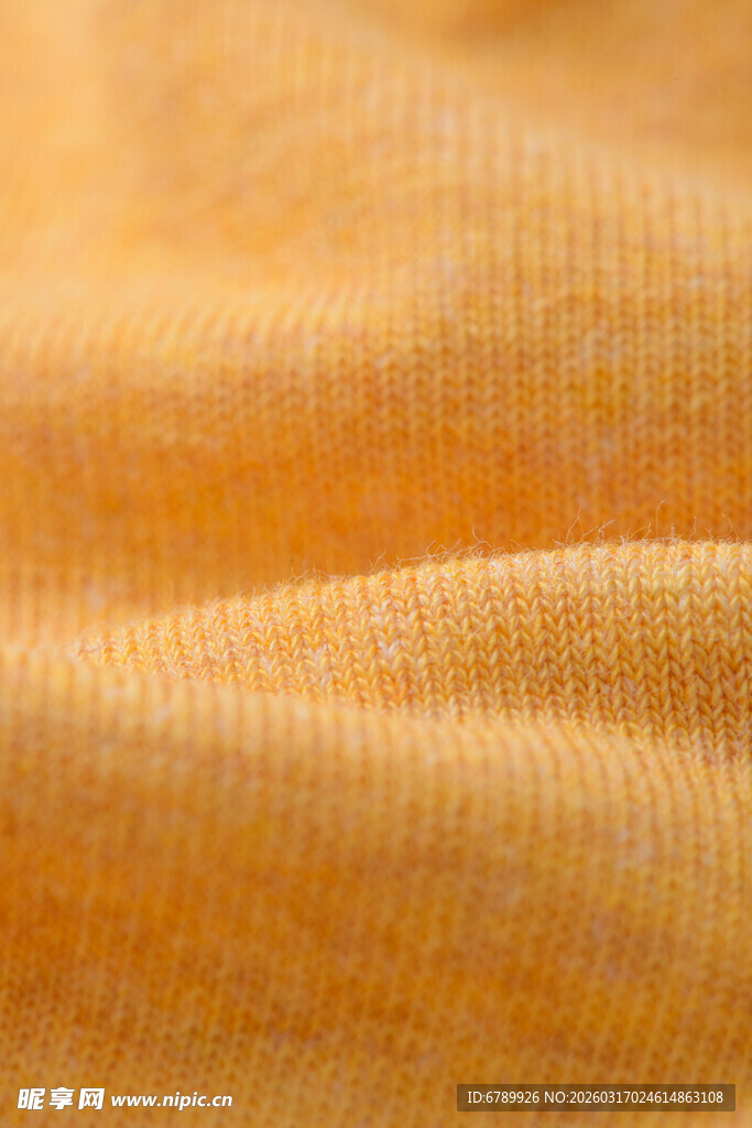 黄色针织布料纹理特写