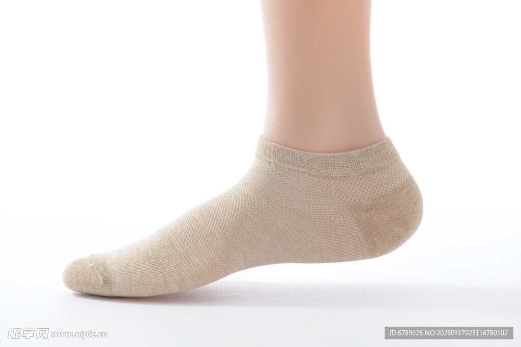 浅色女士短袜特写
