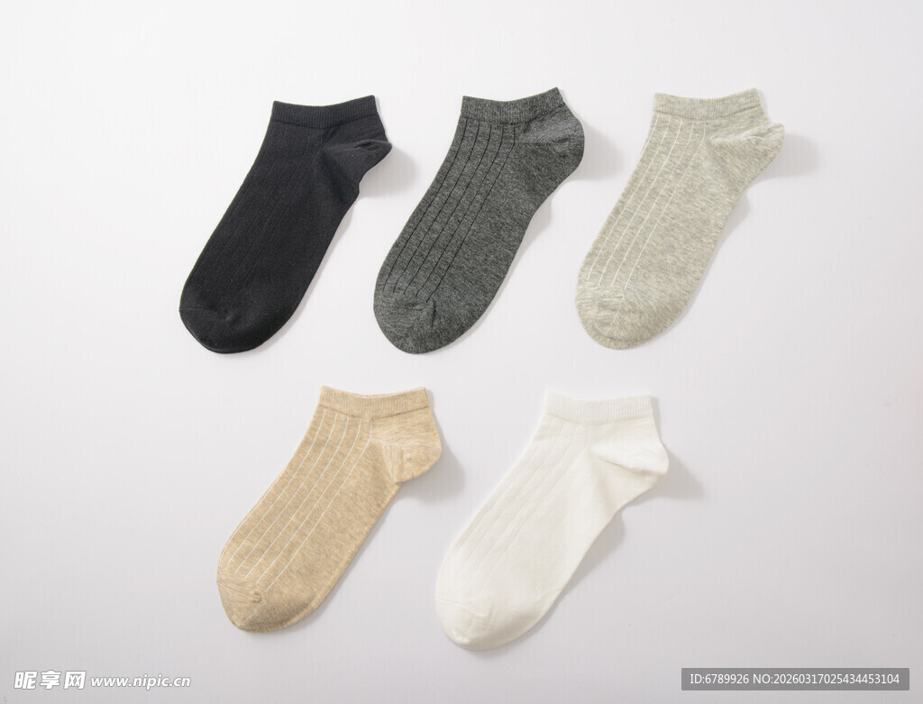 多款纯色短袜展示