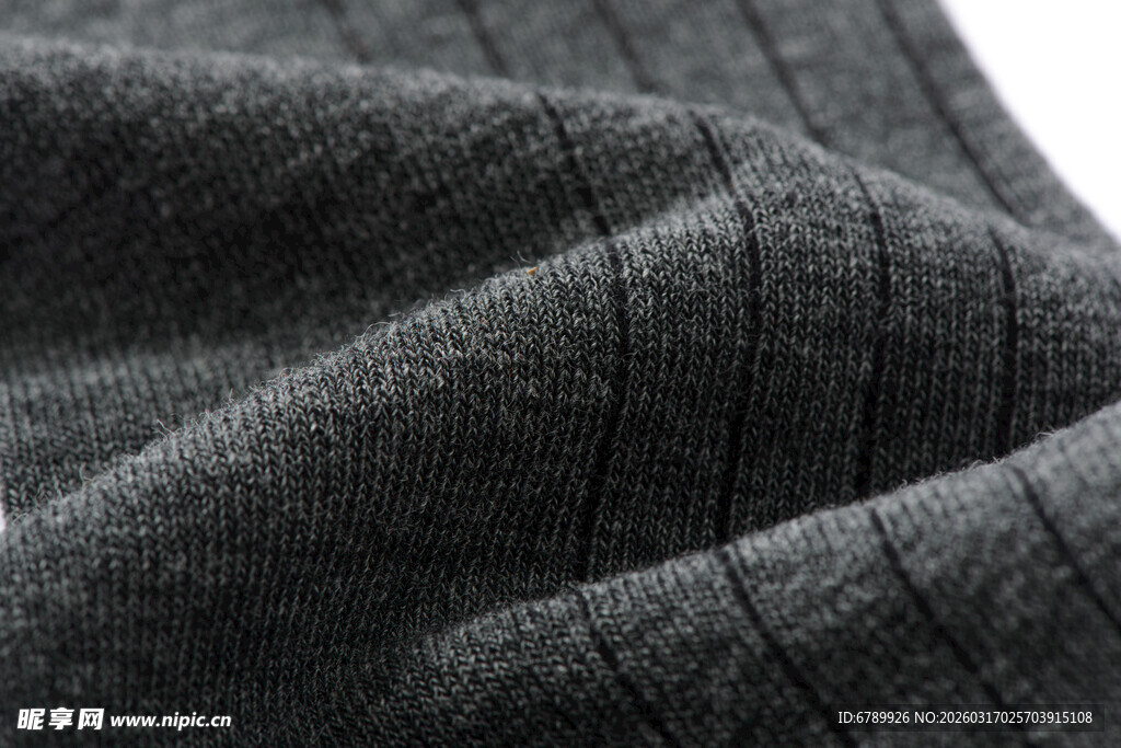 深灰色棉袜纹理特写