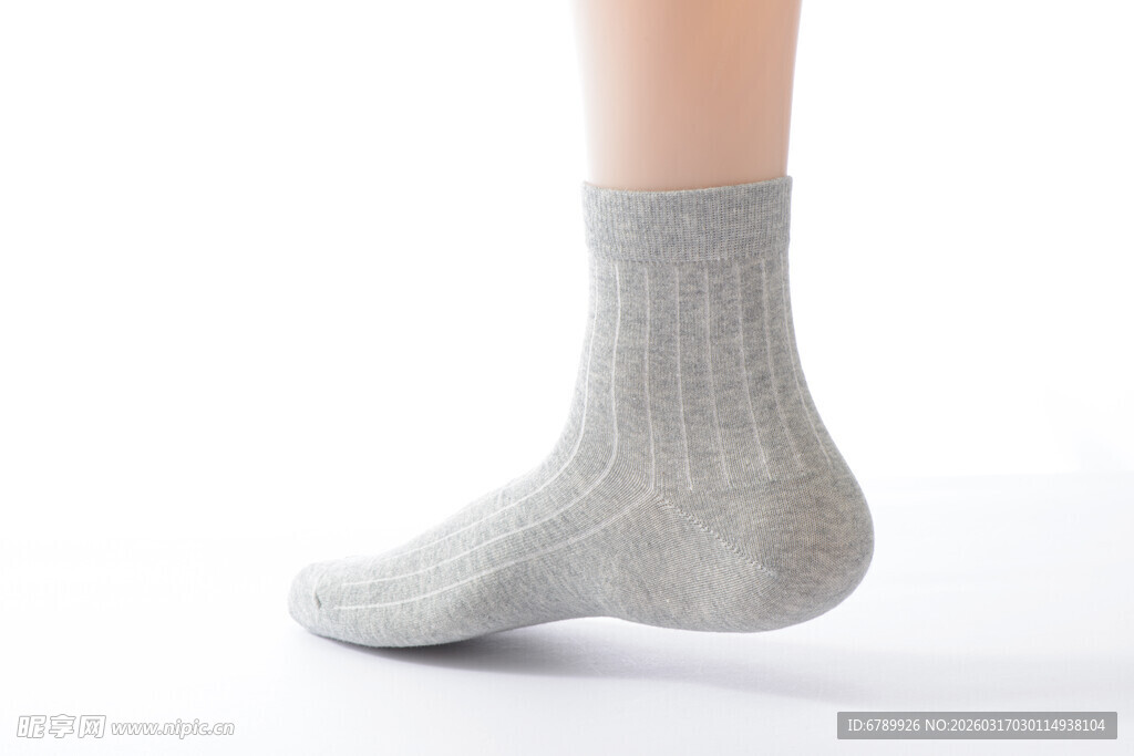 浅灰色女士针织短袜展示