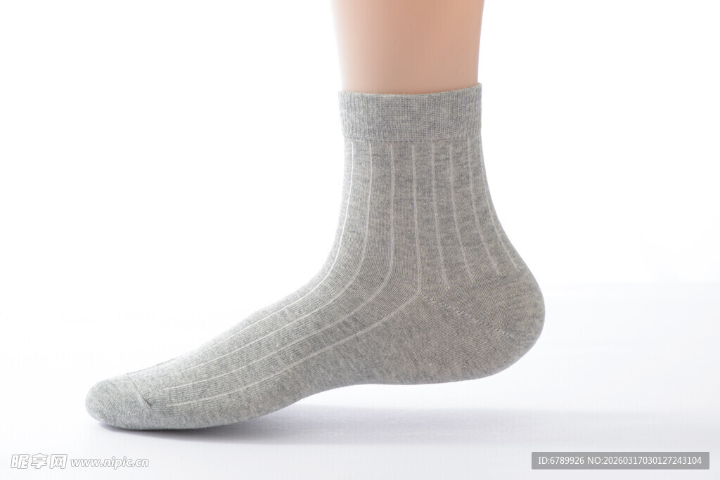 浅灰色针织短袜展示