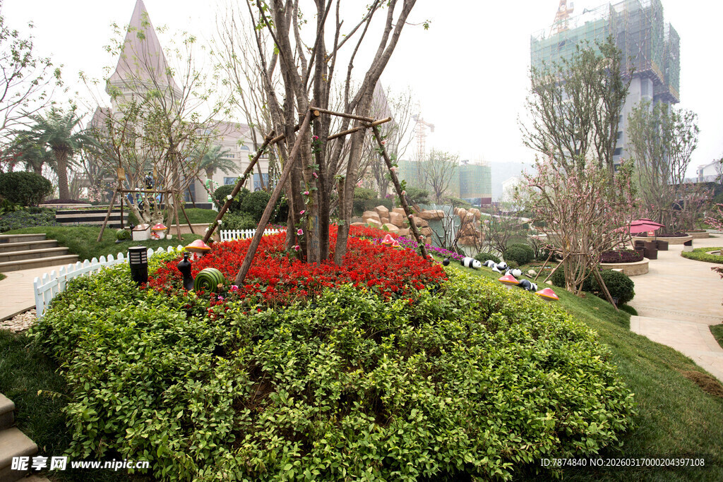 城市花园绿植花卉景观