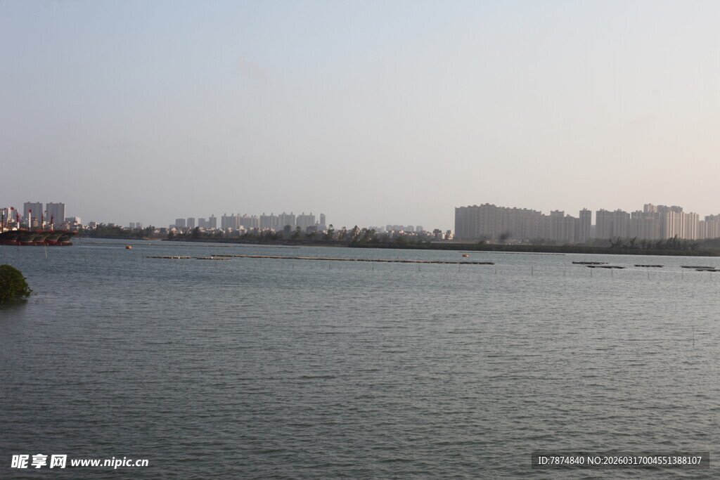 城市畔的宁静水域景观