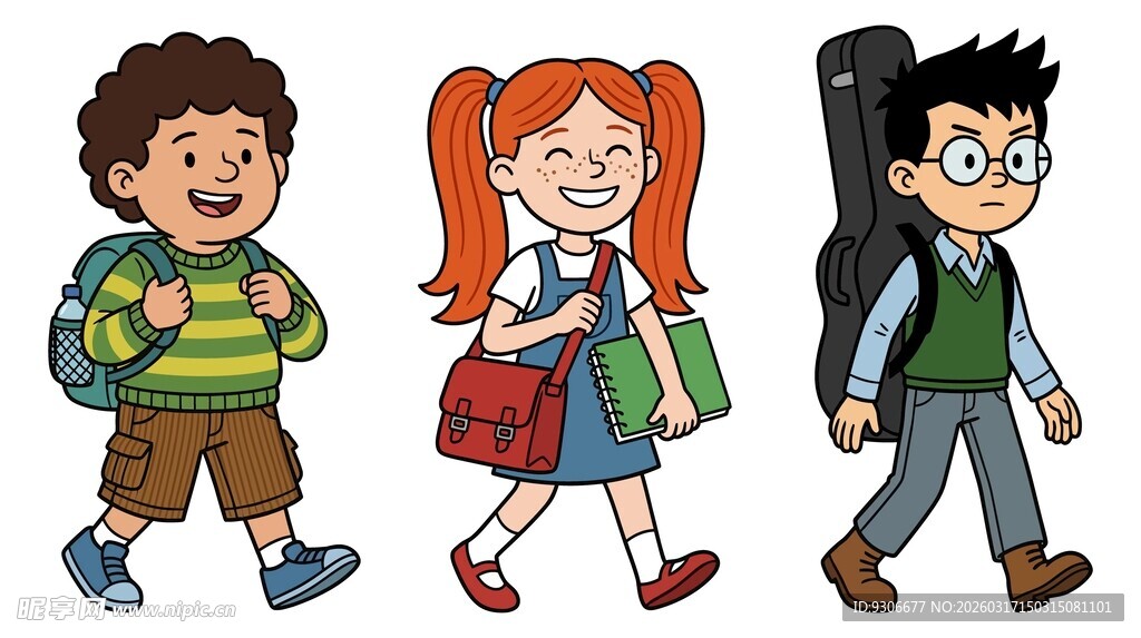 卡通学生插画
