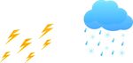 雷电与降雨天气图标