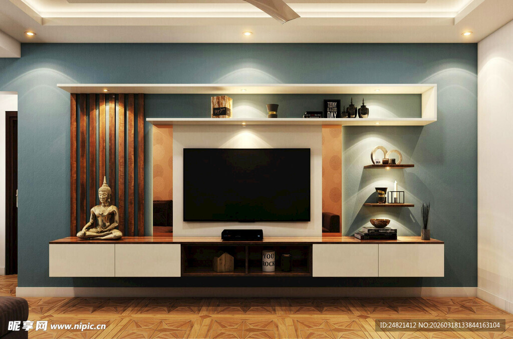 现代简约风客厅电视背景墙