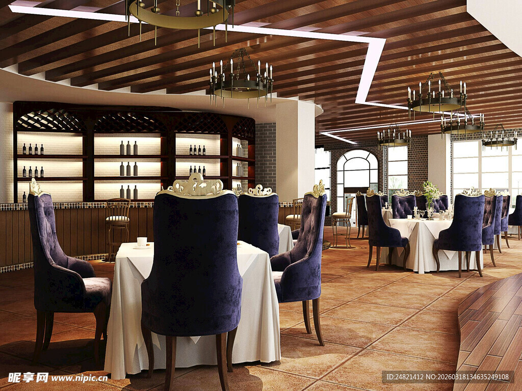 优雅欧式风格餐厅内部
