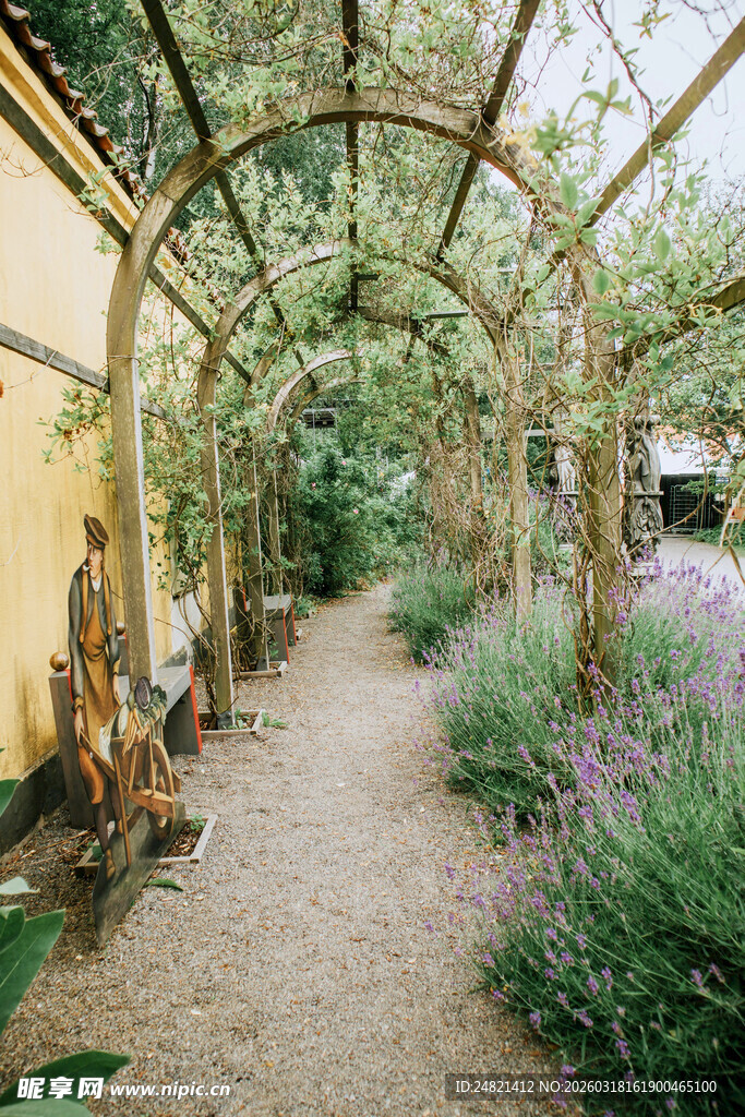 浪漫拱形花园小径景观