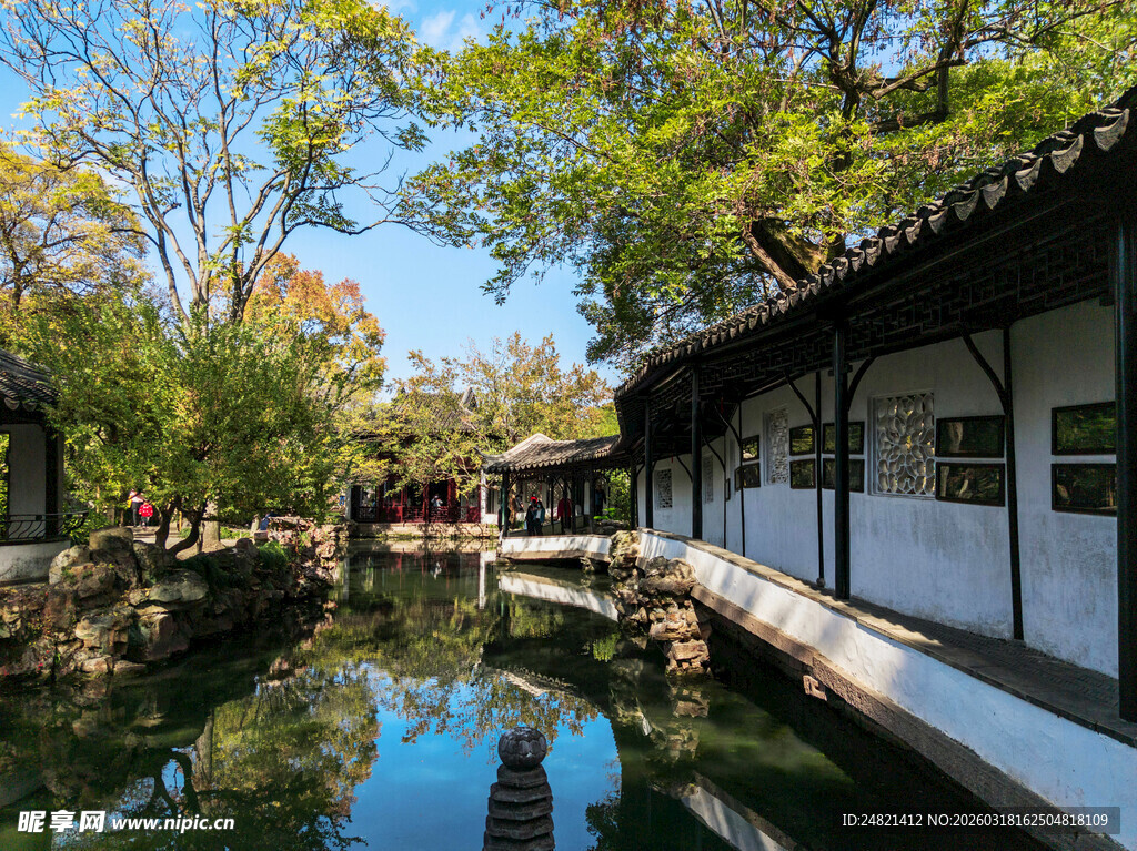 中式园林水景雅致风光