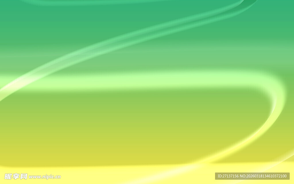 清新渐变绿黄曲线背景图