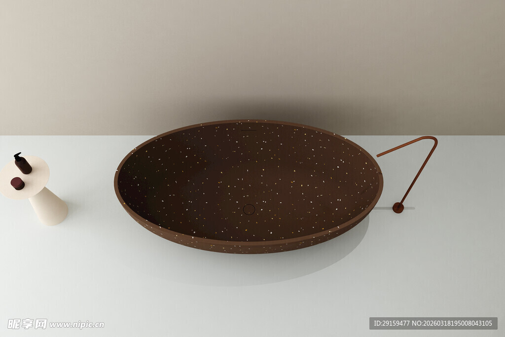 复古陶制圆盘与小兔摆件