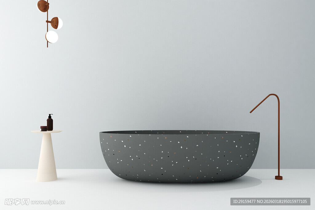 现代简约风灰色浴缸摆件
