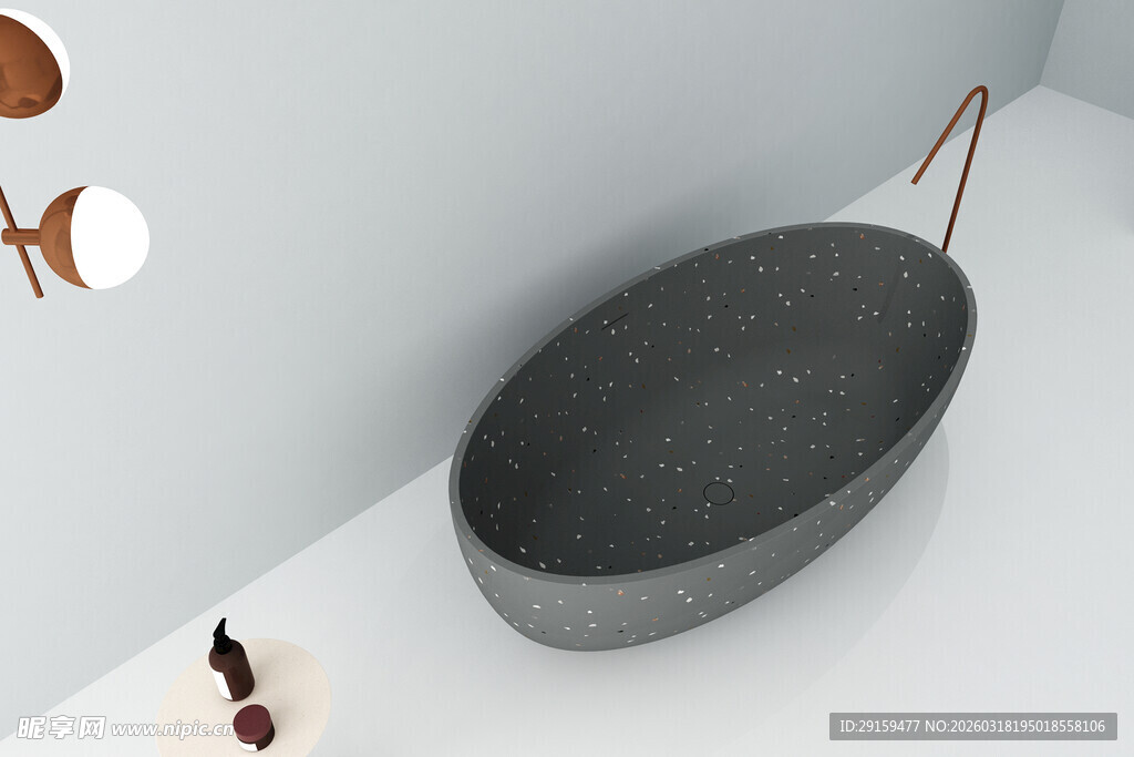 简约风椭圆金属容器展示