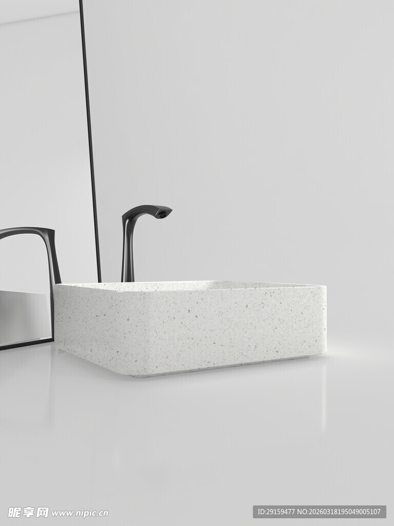 现代简约风格白色洗手台